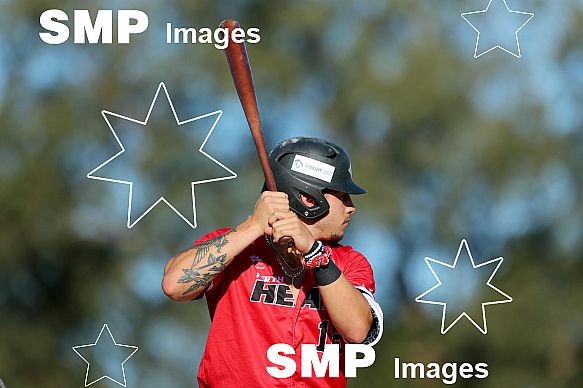 Niko Hulsizer of the Perth Heat PHOTO: James Worsfold / SMP IMAGES / Baseball Australia | Action from the Australian Baseball League 2019/20 Round 2 clash between the Perth Heat v Canberra Cavalry played at Perth Harley-Davidson ballpark, Perth, West