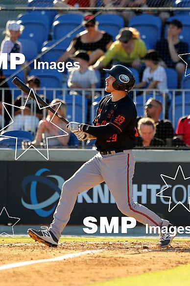 Taylor Kohlwey of the Canberra Cavalry PHOTO: James Worsfold / SMP IMAGES / Baseball Australia | Action from the Australian Baseball League 2019/20 Round 2 clash between the Perth Heat v Canberra Cavalry played at Perth Harley-Davidson ballpark, Pert