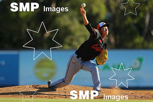 Kosuke Sakaguchi of the Canberra Cavalry PHOTO: James Worsfold / SMP IMAGES / Baseball Australia | Action from the Australian Baseball League 2019/20 Round 2 clash between the Perth Heat v Canberra Cavalry played at Perth Harley-Davidson ballpark, Pe