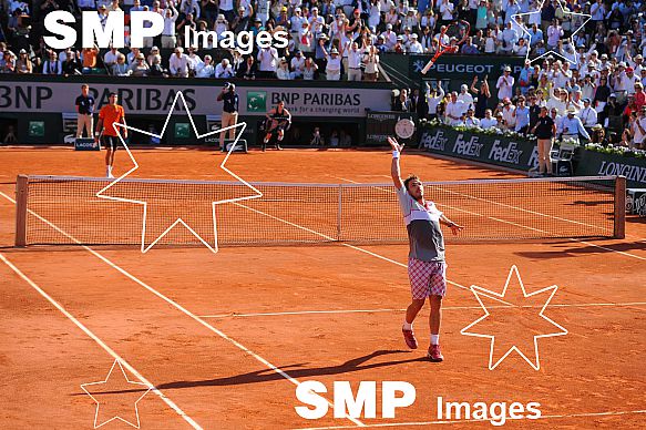 2015 French Open Tennis Mens Singles Final Wawrinka v Djokovic Jun 7th