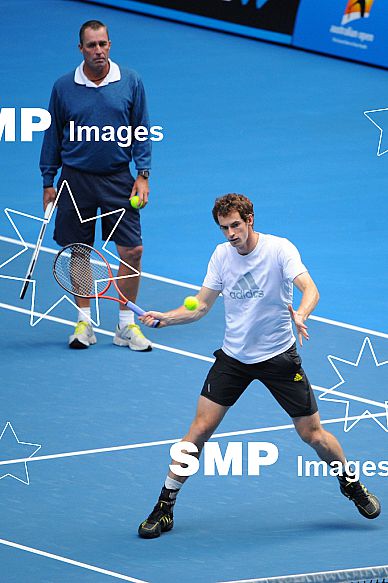 2013 Australian Open Tennis Andy Murray Practises for Final Jan 26th