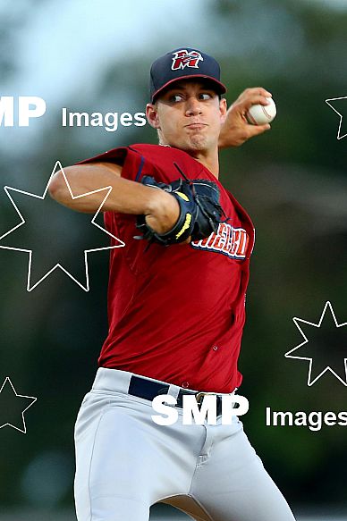 Patrick Ledet of the Melbourne Aces in action from the Australian Baseball League 2019/20 Round 10 game 2 clash between the Perth Heat v Melbourne Aces played at Perth Harley-Davidson ballpark, Perth Photo: James Worsfold / SMP IMAGES / Baseball Aust