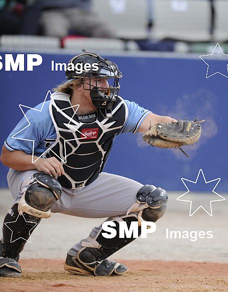  Sydney Blue Sox  Catcher Pat Maat, in action during game 1 Round 5 , Melbourne Aces verses Sydney Bluesox.