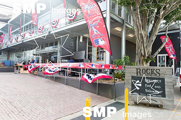 Major League Baseball Opening Week Watch Party, Rocks Brewing Company, Sydney, 9 April 2015. (Andy Cheung/SMP Images 2015)