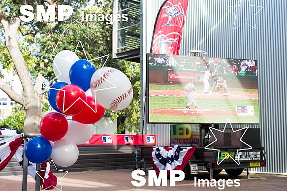 Major League Baseball Opening Week Watch Party, Rocks Brewing Company, Sydney, 9 April 2015. (Andy Cheung/SMP Images 2015)
