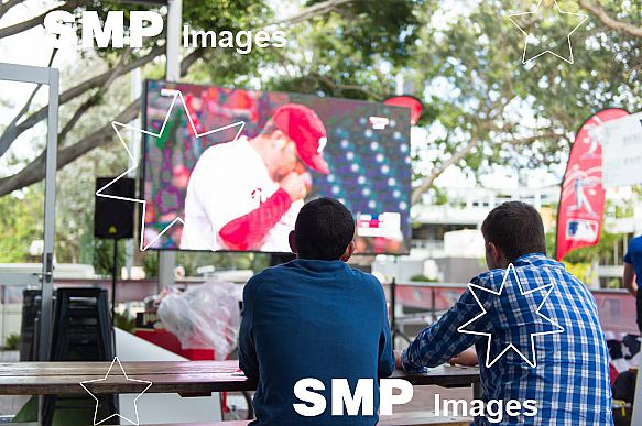 Major League Baseball Opening Week Watch Party, Rocks Brewing Company, Sydney, 9 April 2015. (Andy Cheung/SMP Images 2015)