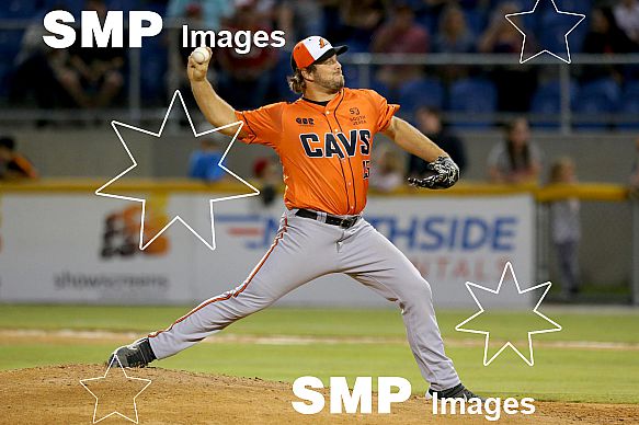 J.J. Hoover of the Canberra Cavalry PHOTO: James Worsfold / SMP IMAGES / Baseball Australia | Action from the Australian Baseball League 2019/20 Round 2 clash between the Perth Heat v Canberra Cavalry played at Perth Harley-Davidson ballpark, Perth, 
