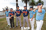 David Welch #45,Trent Oeltjen #42,Glenn Williams #18_Sydney Blue Sox_Tony Harris #2,Tom Brice #21,Mark Brackman#37_Adelaide Bite