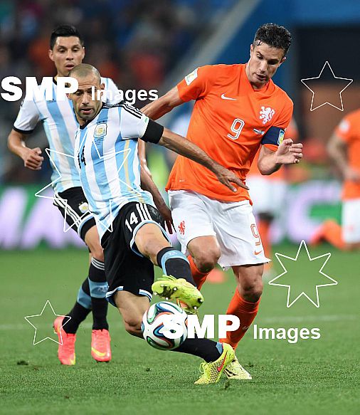 2014 FIFA World Cup Football Semi-Final Argentina v Netherlands Jul 9th