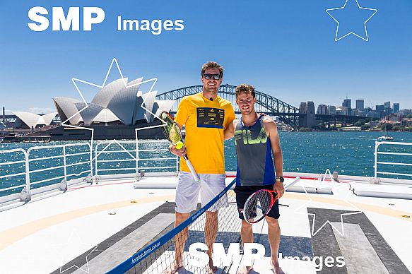 Mischa Zverev (GER) and Diego Schwartzman (ARG) at Sydney Harbour 